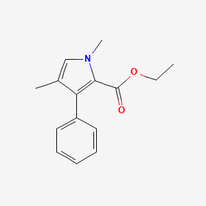 molecular formula C15H17NO2 B8654221 ethyl 1,4-dimethyl-3-phenylpyrrole-2-carboxylate 