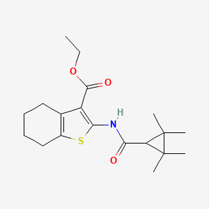 molecular formula C19H27NO3S B8654245 Ethyl 2-[(2,2,3,3-tetramethylcyclopropanecarbonyl)amino]-4,5,6,7-tetrahydro-1-benzothiophene-3-carboxylate 