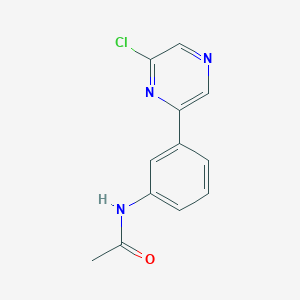 molecular formula C12H10ClN3O B8654492 N-[3-(6-Chloro-pyrazin-2-YL)-phenyl]-acetamide 