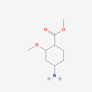 molecular formula C9H17NO3 B8654600 Methyl 4-amino-2-methoxycyclohexanecarboxylate 
