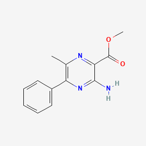 molecular formula C13H13N3O2 B8654676 Methyl 3-amino-6-methyl-5-phenylpyrazine-2-carboxylate 