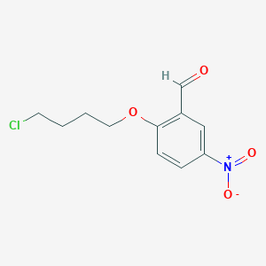 molecular formula C11H12ClNO4 B8654877 2-(4-Chlorobutoxy)-5-nitrobenzaldehyde CAS No. 103455-90-9
