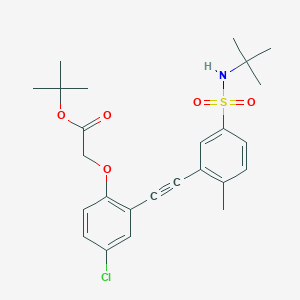 Tert-butyl[2-({5-[(tert-butylamino)sulfonyl]-2-methylphenyl}ethynyl)-4-chlorophenoxy]acetate