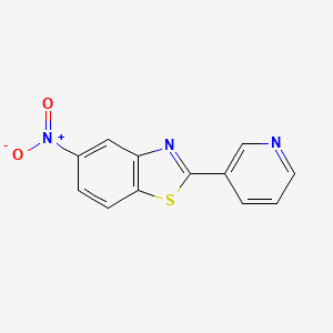 molecular formula C12H7N3O2S B8655328 Benzothiazole, 5-nitro-2-(3-pyridinyl)- CAS No. 61352-26-9