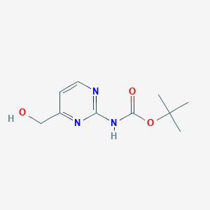 molecular formula C10H15N3O3 B8655505 tert-butyl N-[4-(hydroxymethyl)pyrimidin-2-yl]carbamate 