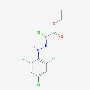 molecular formula C10H8Cl4N2O2 B8655656 Acetic acid, chloro[(2,4,6-trichlorophenyl)hydrazono]-, ethyl ester CAS No. 53729-07-0