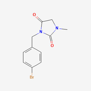 molecular formula C11H11BrN2O2 B8655822 3-[(4-Bromophenyl)methyl]-1-methylimidazolidine-2,4-dione 