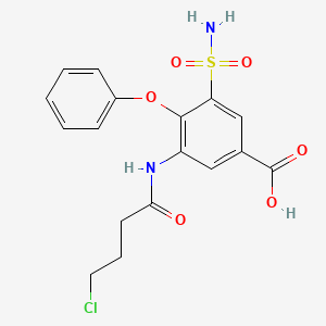 molecular formula C17H17ClN2O6S B8655951 3-(4-Chlorobutanoylamino)-4-phenoxy-5-sulfamoylbenzoic acid CAS No. 69484-49-7