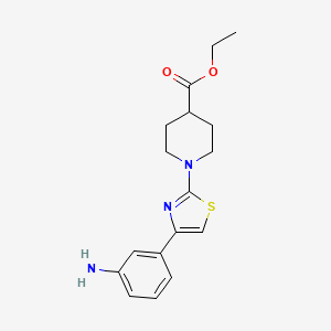 molecular formula C17H21N3O2S B8655994 Ethyl 1-[4-(3-aminophenyl)-1,3-thiazol-2-yl]piperidine-4-carboxylate 