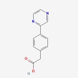 molecular formula C12H10N2O2 B8656130 2-(4-pyrazin-2-ylphenyl)acetic acid 