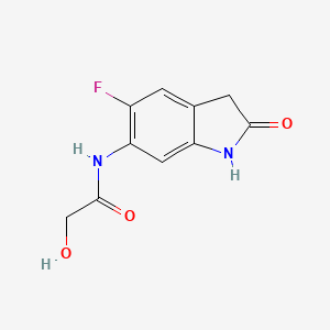 molecular formula C10H9FN2O3 B8656171 N-(5-Fluoro-2-oxo-2,3-dihydro-1H-indol-6-yl)-2-hydroxyacetamide 