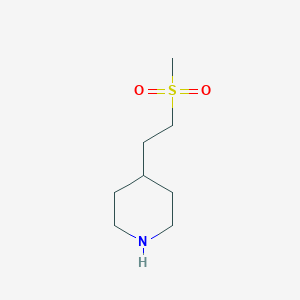 molecular formula C8H17NO2S B8656526 4-[2-(Methylsulfonyl)ethyl]piperidine 