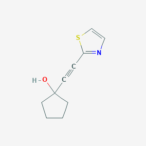 molecular formula C10H11NOS B8656689 Cyclopentanol, 1-(2-thiazolylethynyl)- 