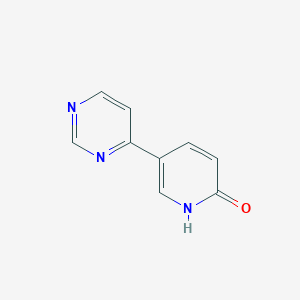molecular formula C9H7N3O B8656752 5-(Pyrimidin-4-yl)pyridin-2(1H)-one CAS No. 89996-05-4