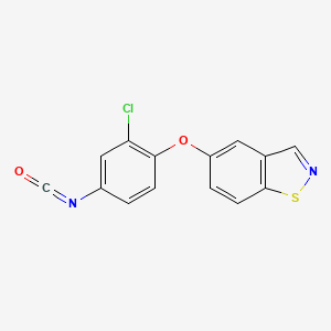 B8656781 5-(2-Chloro-4-isocyanatophenoxy)-1,2-benzothiazole CAS No. 89721-71-1