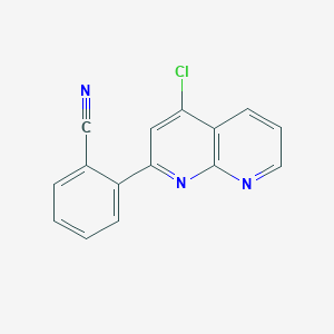 molecular formula C15H8ClN3 B8656792 2-(4-Chloro-[1,8]naphthyridin-2-yl)-benzonitrile 
