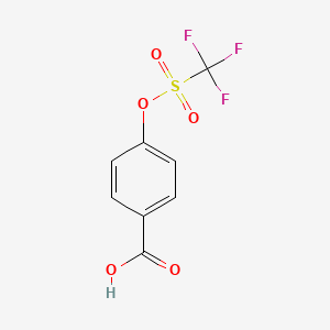 molecular formula C8H5F3O5S B8656810 4-(trifluoromethylsulfonyloxy)benzoic Acid 