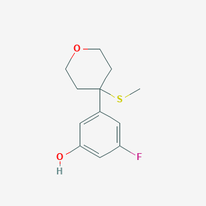 3-Fluoro-5-[4-(methylsulfanyl)oxan-4-yl]phenol