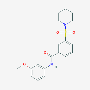molecular formula C19H22N2O4S B8656903 N-(3-methoxyphenyl)-3-(piperidin-1-ylsulfonyl)benzamide 