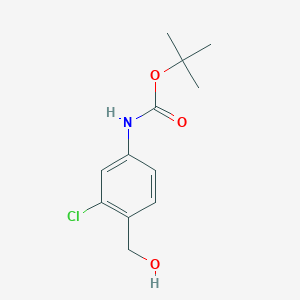 molecular formula C12H16ClNO3 B8656914 TERT-BUTYL (3-CHLORO-4-(HYDROXYMETHYL)PHENYL)CARBAMATE 