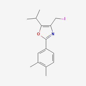 molecular formula C15H18INO B8656934 2-(3,4-Dimethylphenyl)-4-iodomethyl-5-isopropyloxazole CAS No. 752212-59-2