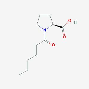 molecular formula C11H19NO3 B8657168 L-Proline, 1-(1-oxohexyl)- CAS No. 86282-93-1