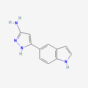 molecular formula C11H10N4 B8657198 5-(1H-indol-5-yl)-1H-pyrazol-3-amine 