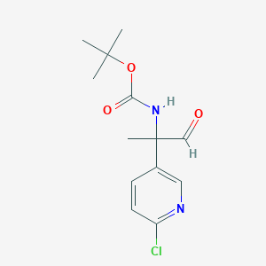 molecular formula C13H17ClN2O3 B8657268 tert-butyl N-[2-(6-chloropyridin-3-yl)-1-oxopropan-2-yl]carbamate 