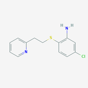 molecular formula C13H13ClN2S B8657356 5-Chloro-2-((2-(pyridin-2-yl)ethyl)thio)aniline 