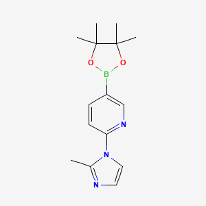 molecular formula C15H20BN3O2 B8657391 2-(2-Methyl-imidazol-1-yl)-5-(4,4,5,5-tetramethyl-[1,3,2]dioxaborolan-2-yl)-pyridine 