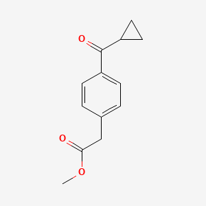 molecular formula C13H14O3 B8657397 Methyl 2-(4-(cyclopropanecarbonyl)phenyl)acetate 
