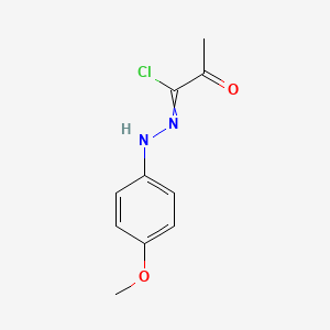 molecular formula C10H11ClN2O2 B8657620 Propanehydrazonoyl chloride, N-(4-methoxyphenyl)-2-oxo- CAS No. 56886-07-8