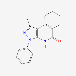 molecular formula C17H17N3O B8657896 3-Methyl-5-phenyl-4,5,7-triazatricyclo[7.4.0.0^{2,6}]trideca-1(9),2(6),3-trien-8-one 