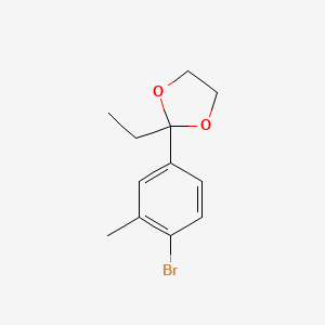 molecular formula C12H15BrO2 B8657933 2-(4-Bromo-3-methylphenyl)-2-ethyl[1,3]dioxolane 