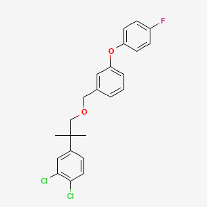 molecular formula C23H21Cl2FO2 B8657937 Benzene, 1-((2-(3,4-dichlorophenyl)-2-methylpropoxy)methyl)-3-(4-fluorophenoxy)- CAS No. 80843-69-2
