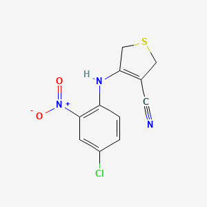 molecular formula C11H8ClN3O2S B8657969 4-(4-Chloro-2-nitroanilino)-2,5-dihydrothiophene-3-carbonitrile CAS No. 61325-08-4