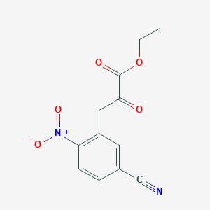 molecular formula C12H10N2O5 B8658187 Ethyl 3-(5-cyano-2-nitrophenyl)-2-oxopropanoate 