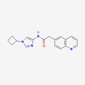 molecular formula C18H18N4O B8658424 N-(1-Cyclobutyl-1H-imidazol-4-yl)-2-(quinolin-6-yl)acetamide CAS No. 395074-48-3