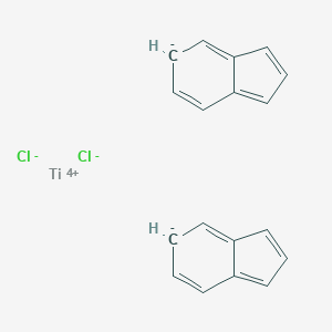 molecular formula C18H14Cl2Ti 10* B086585 Dichlorodi-pi-indenyltitanium CAS No. 12113-02-9
