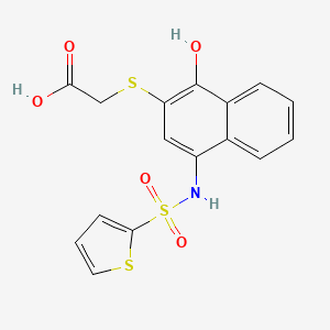 2-(1-Hydroxy-4-(thiophene-2-sulfonamido)naphthalen-2-ylthio)acetic acid