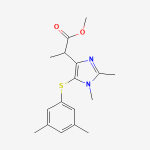 molecular formula C17H22N2O2S B8658522 Methyl 2-{5-[(3,5-dimethylphenyl)sulfanyl]-1,2-dimethyl-1h-imidazol-4-yl}propanoate CAS No. 178979-89-0