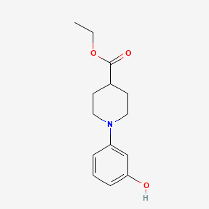 molecular formula C14H19NO3 B8658537 Ethyl 1-(3-hydroxyphenyl)piperidine-4-carboxylate 