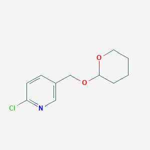 molecular formula C11H14ClNO2 B8659423 2-Chloro-5-{[(oxan-2-yl)oxy]methyl}pyridine CAS No. 132951-11-2