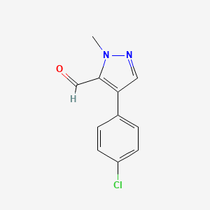 molecular formula C11H9ClN2O B8659627 4-(4-chlorophenyl)-2-methylpyrazole-3-carbaldehyde 