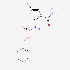 molecular formula C13H11IN2O3S B8659698 benzyl N-(3-carbamoyl-5-iodothiophen-2-yl)carbamate 
