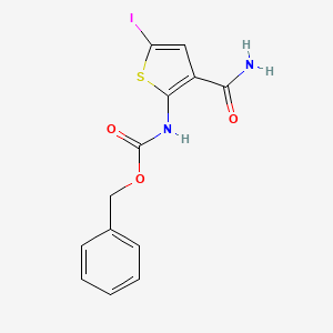 molecular formula C13H11IN2O3S B8659698 Benzyl[3-(aminocarbonyl)-5-iodo-2-thienyl]carbamate 