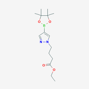 molecular formula C15H25BN2O4 B8659719 Ethyl 4-(4-(4,4,5,5-tetramethyl-1,3,2-dioxaborolan-2-yl)-1H-pyrazol-1-yl)butanoate 