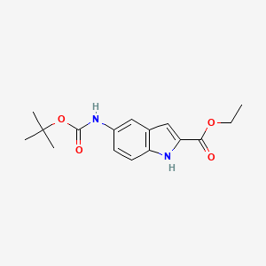 molecular formula C16H20N2O4 B8659795 Ethyl 5-[(tert-butoxycarbonyl)amino]-1H-indole-2-carboxylate 