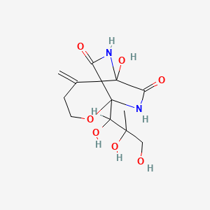 6-Hydroxy-5-methylene-1-(1,2,3-trihydroxy-2-methylpropyl)-2-oxa-7,9-diazabicyclo[4.2.2]decane-8,10-dione