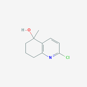 molecular formula C10H12ClNO B8659930 2-Chloro-5-methyl-5,6,7,8-tetrahydroquinolin-5-ol 